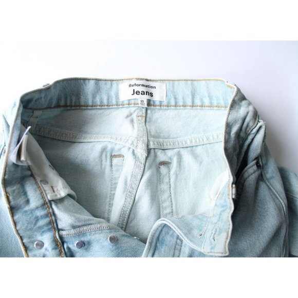 Reformation Patch Cynthia High Rise Straight Jeans Tahoe Size 23 - Picture 10 of 11